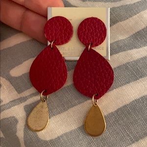 Red and gold earrings - never been worn.